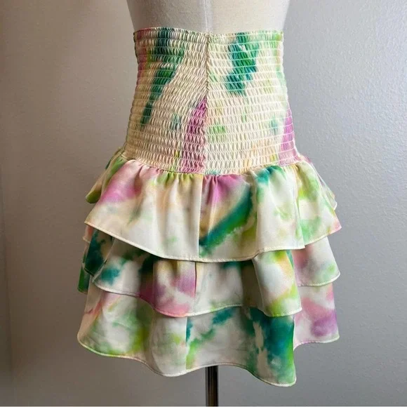 Amanda Uprichard Mariska Skirt in Laguna Tie Dye Small